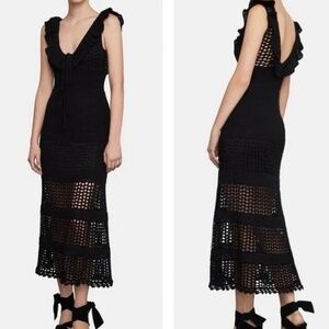 BCBGMaxAzria Black Maxi Crochet Dress